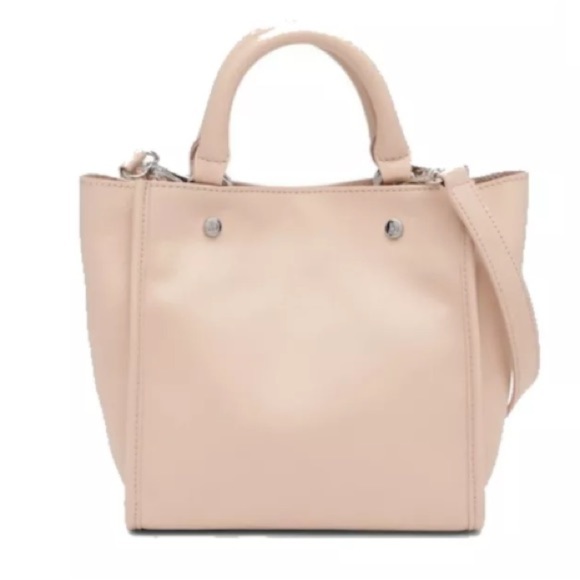 $178 Sam Edelman Small Leather Tote Pink Dual Staps or Shoulder or Cross Body - Picture 4 of 11